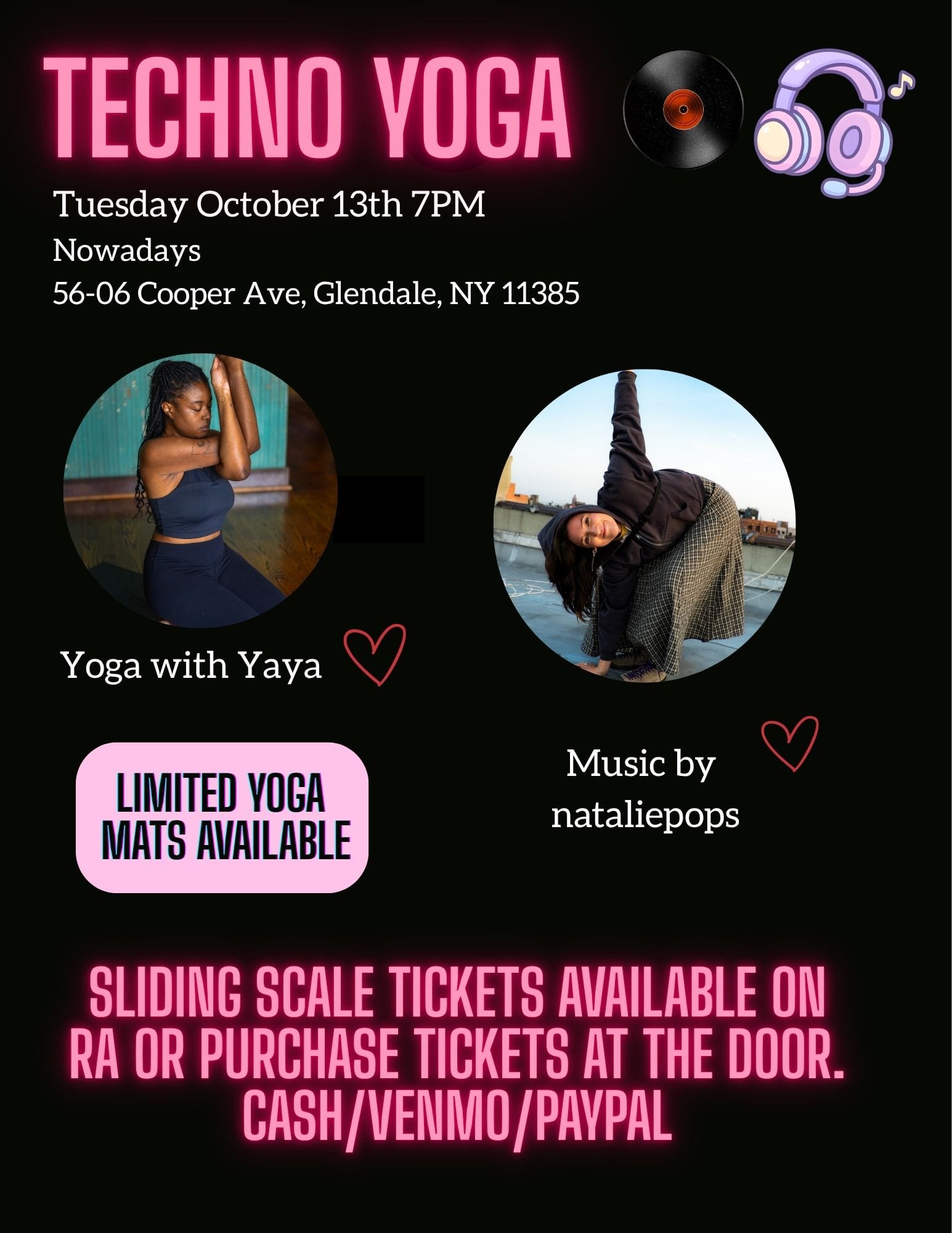 Techno Yoga with Yaya Flows & nataliepops flyer