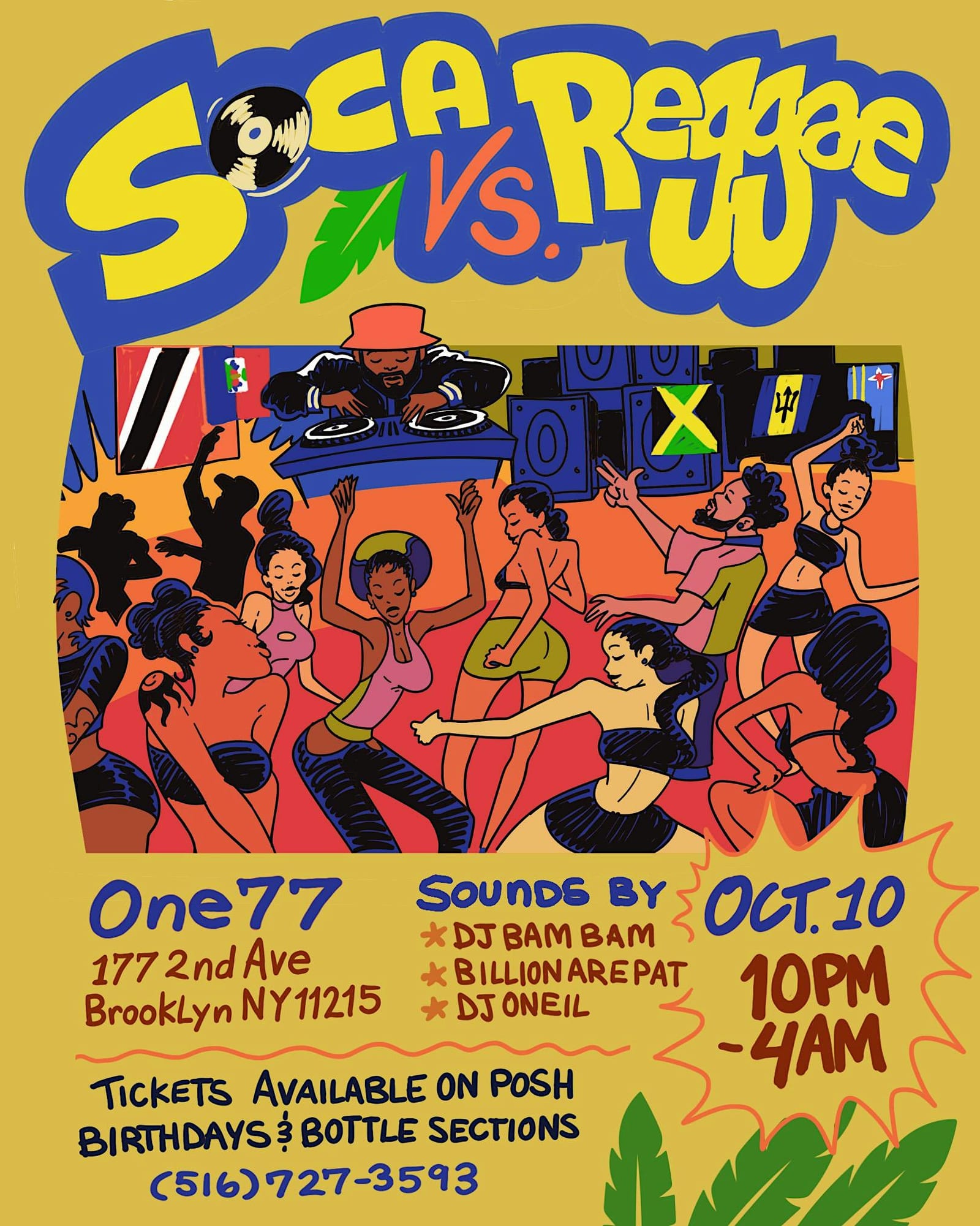 Soca vs Reggae flyer