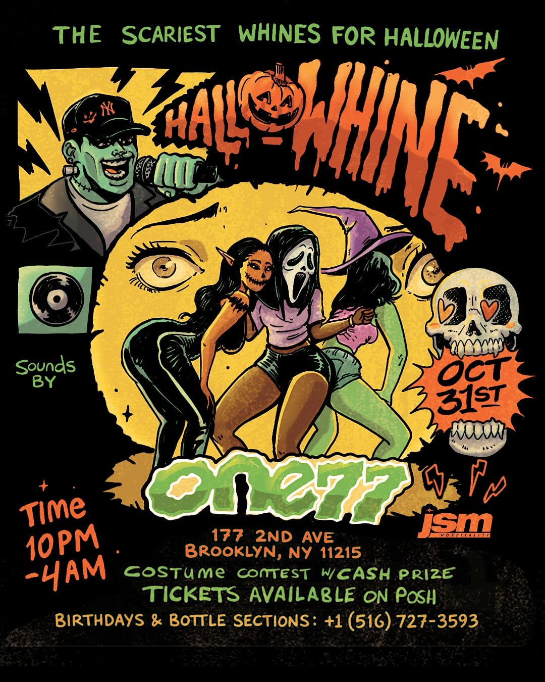 Hallo-Whine: A Caribbean Halloween Party flyer