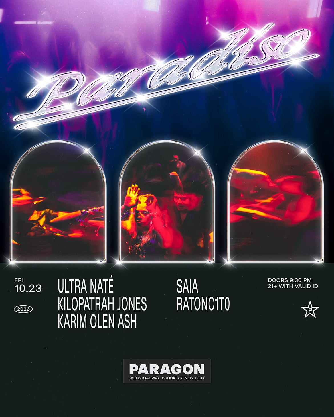 Paradiso: Ultra Naté, Kilopatrah Jones, Karim Olen Ash + Saia, RATONC1T0 flyer