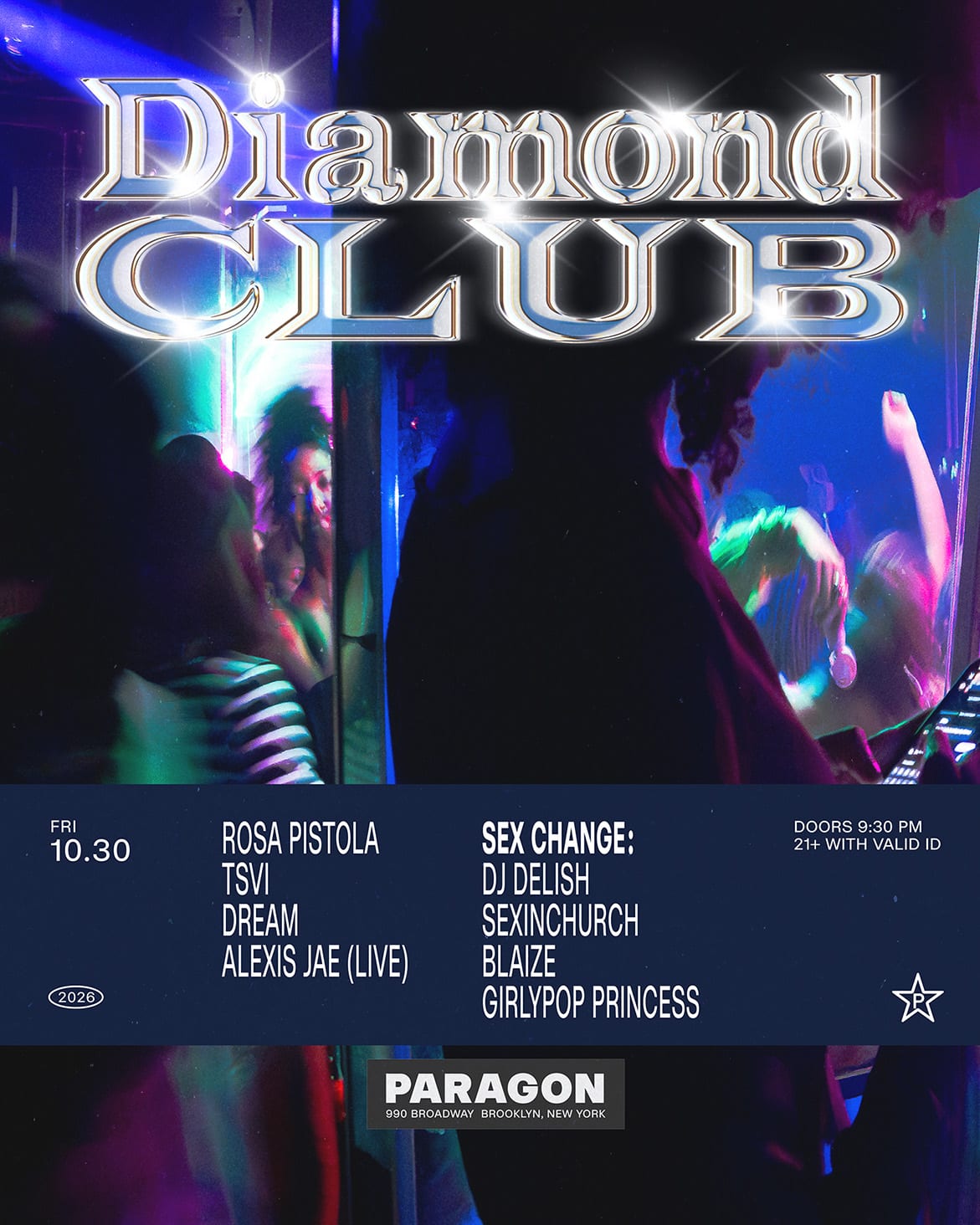 Diamond Club: Rosa Pistola, TSVI, Dream, Alexis Jae(Live) + Sex Change flyer
