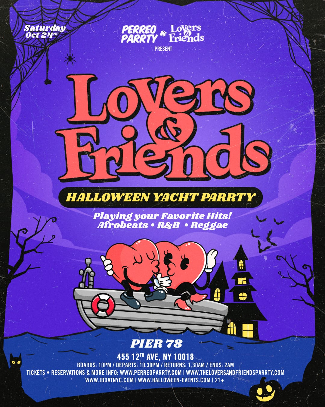 The Lovers & Friends Halloween Boat Party: R&B, Afrobeats, Reggae flyer