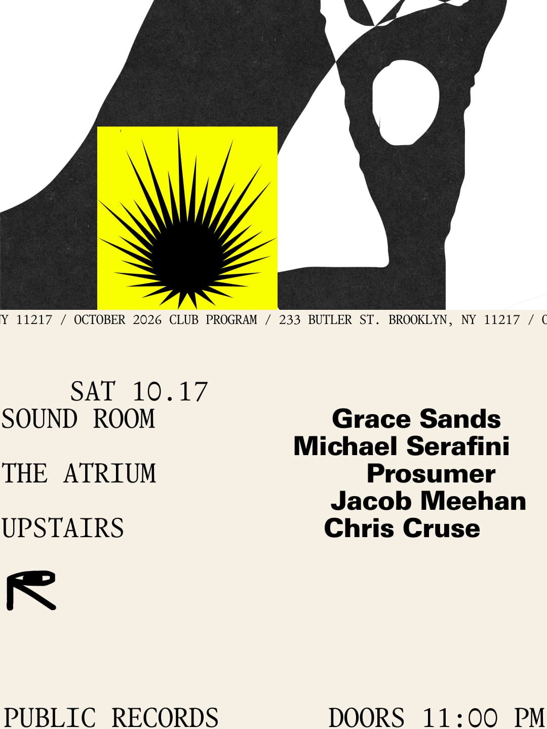 Grace Sands, Michael Serafini / Prosumer, Jacob Meehan / Chris Cruse flyer