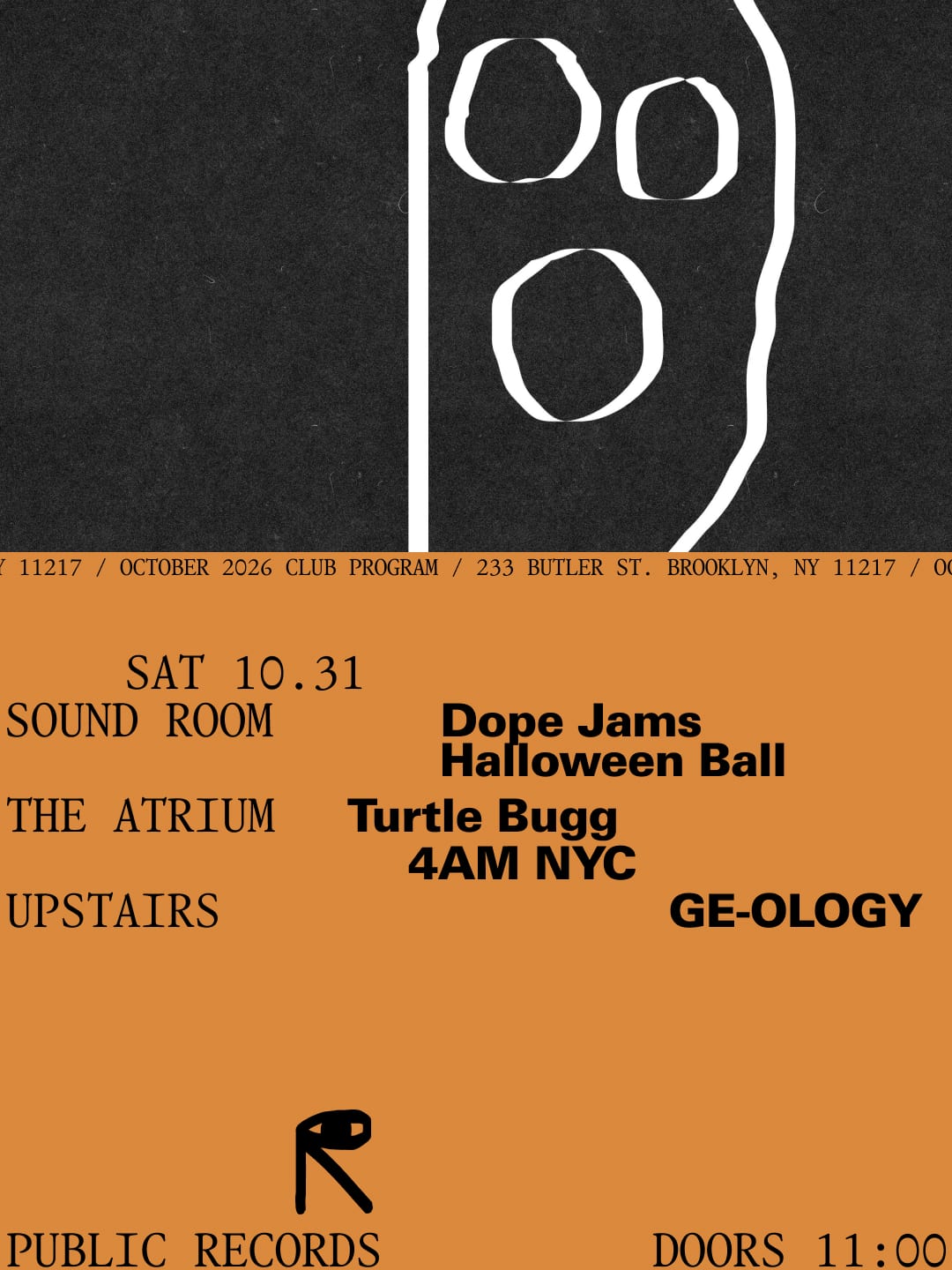Dope Jams Halloween Ball / Turtle Bugg, 4AM NYC / Ge-ology flyer