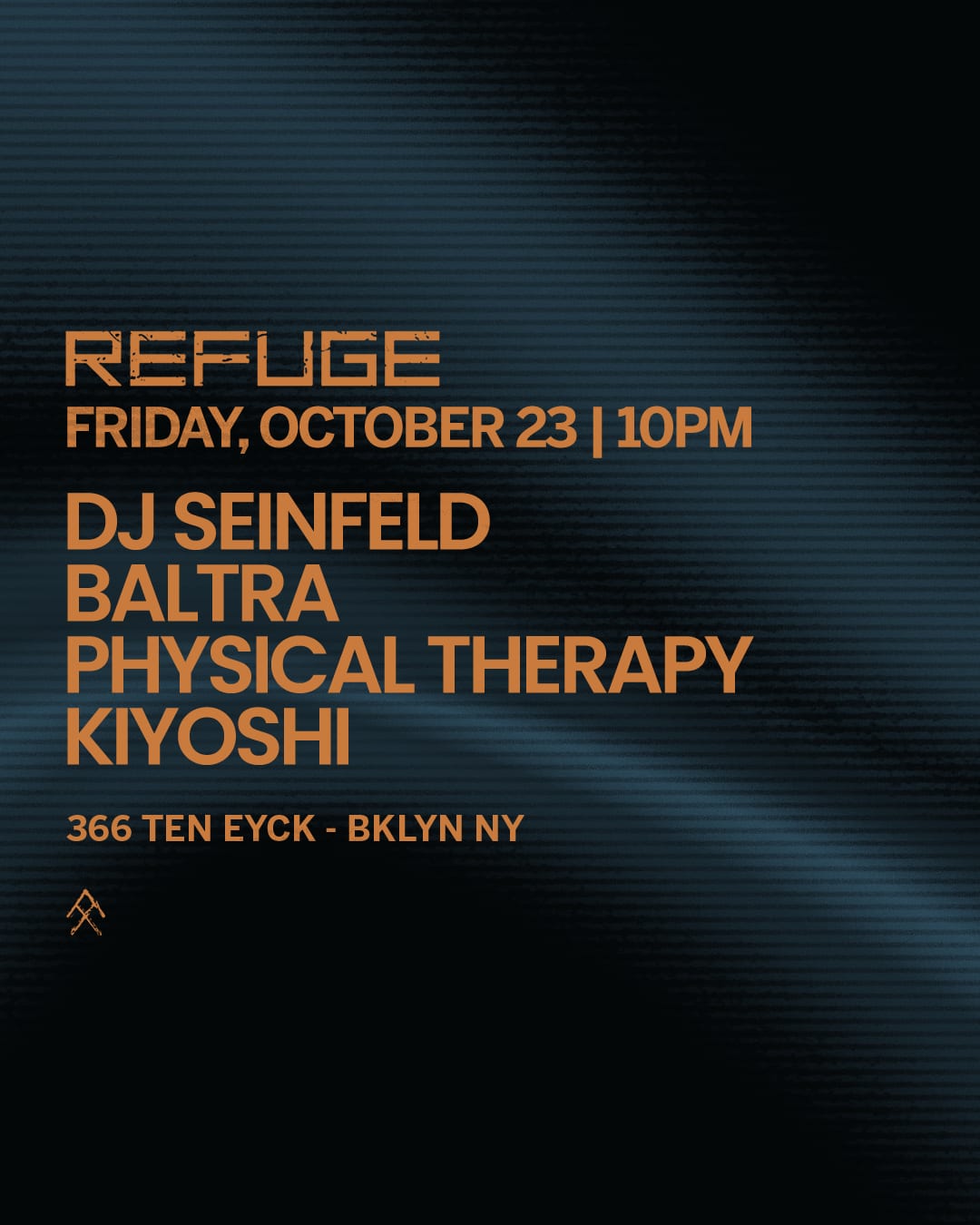 Refuge Friday: DJ Seinfeld, Baltra, Physical Therapy & Kiyoshi flyer