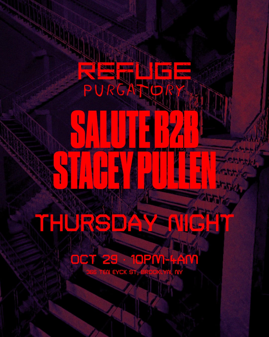 PURGATORY: Thursday Night with salute B2B Stacey Pullen flyer