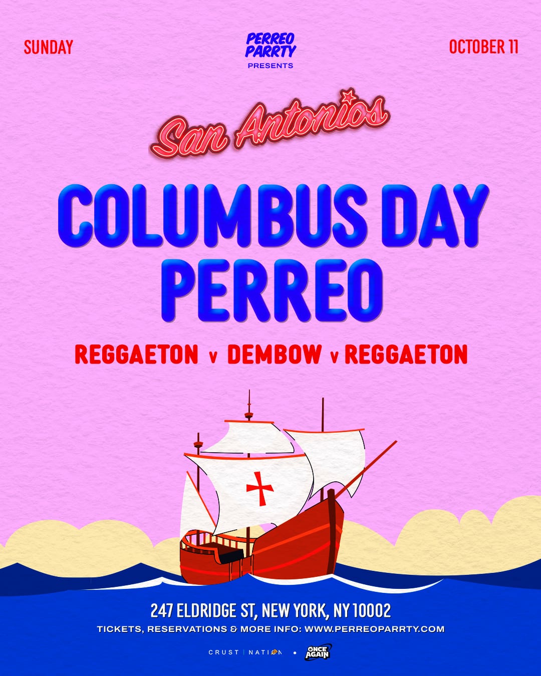 Columbus Day Perreo flyer
