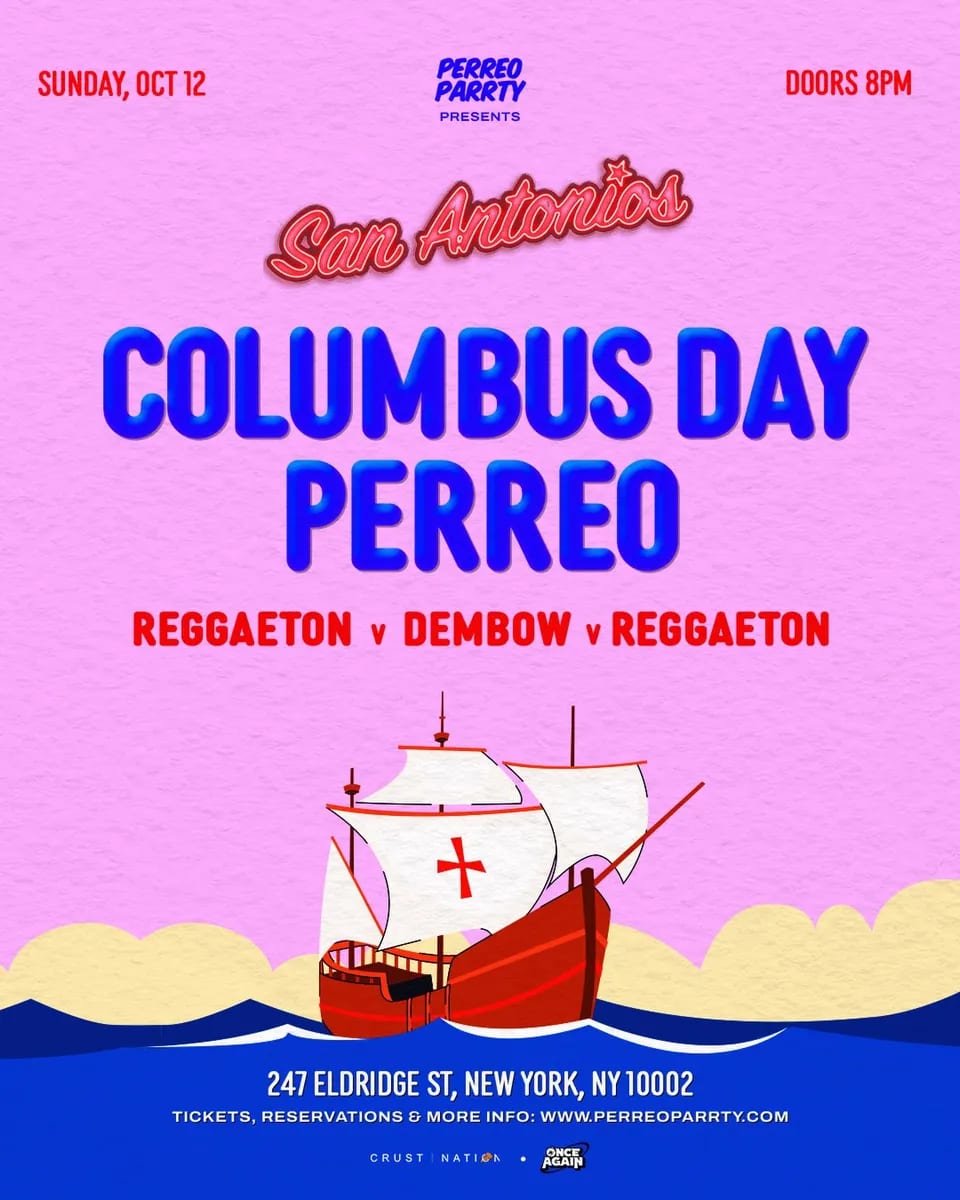 Columbus Day Perreo flyer