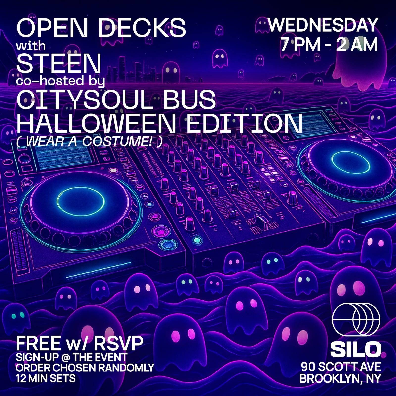 Open Decks with CitySoul Bus: Halloween Edition flyer