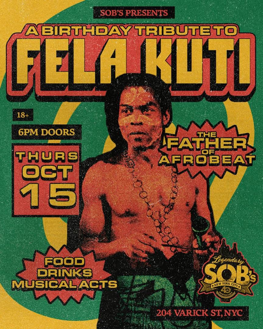 Fela Kuti Birthday Tribute flyer