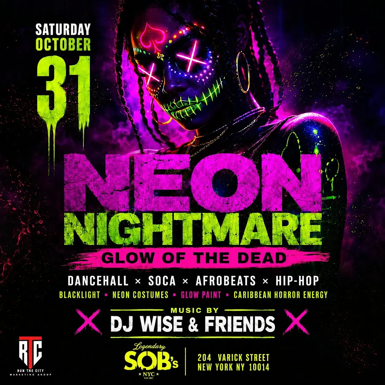 Neon Nightmare: Halloween Costume Party flyer