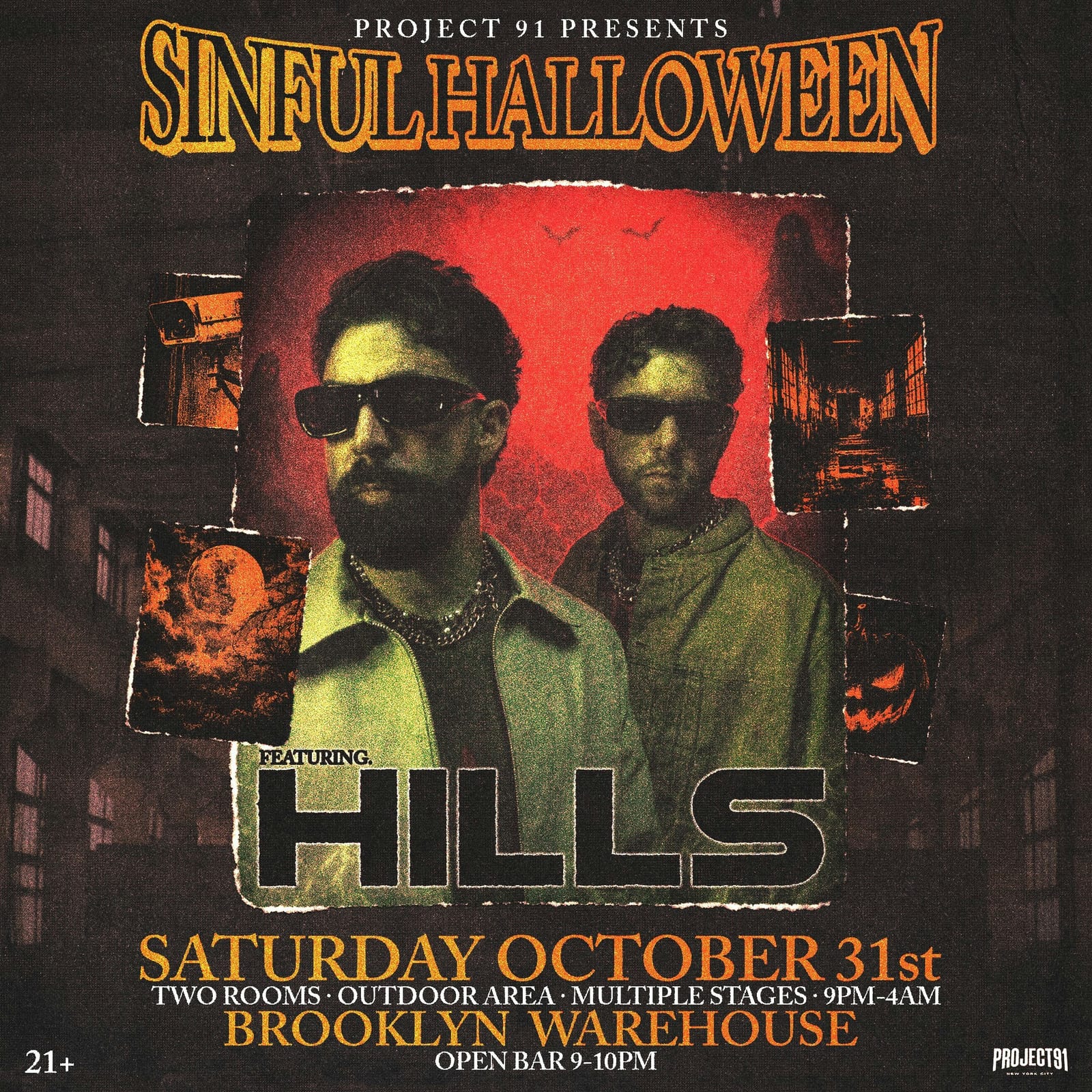 Sinful Halloween ft. HILLS flyer
