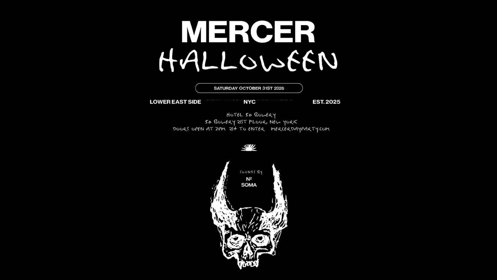 Mercer Halloween Rooftop Party at Hotel 50 Bowery flyer