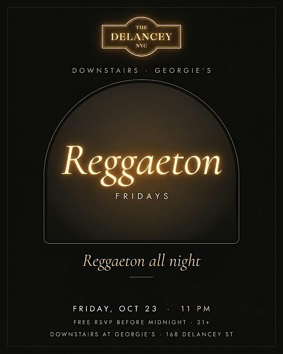 Reggaeton Fridays at The Delancey flyer