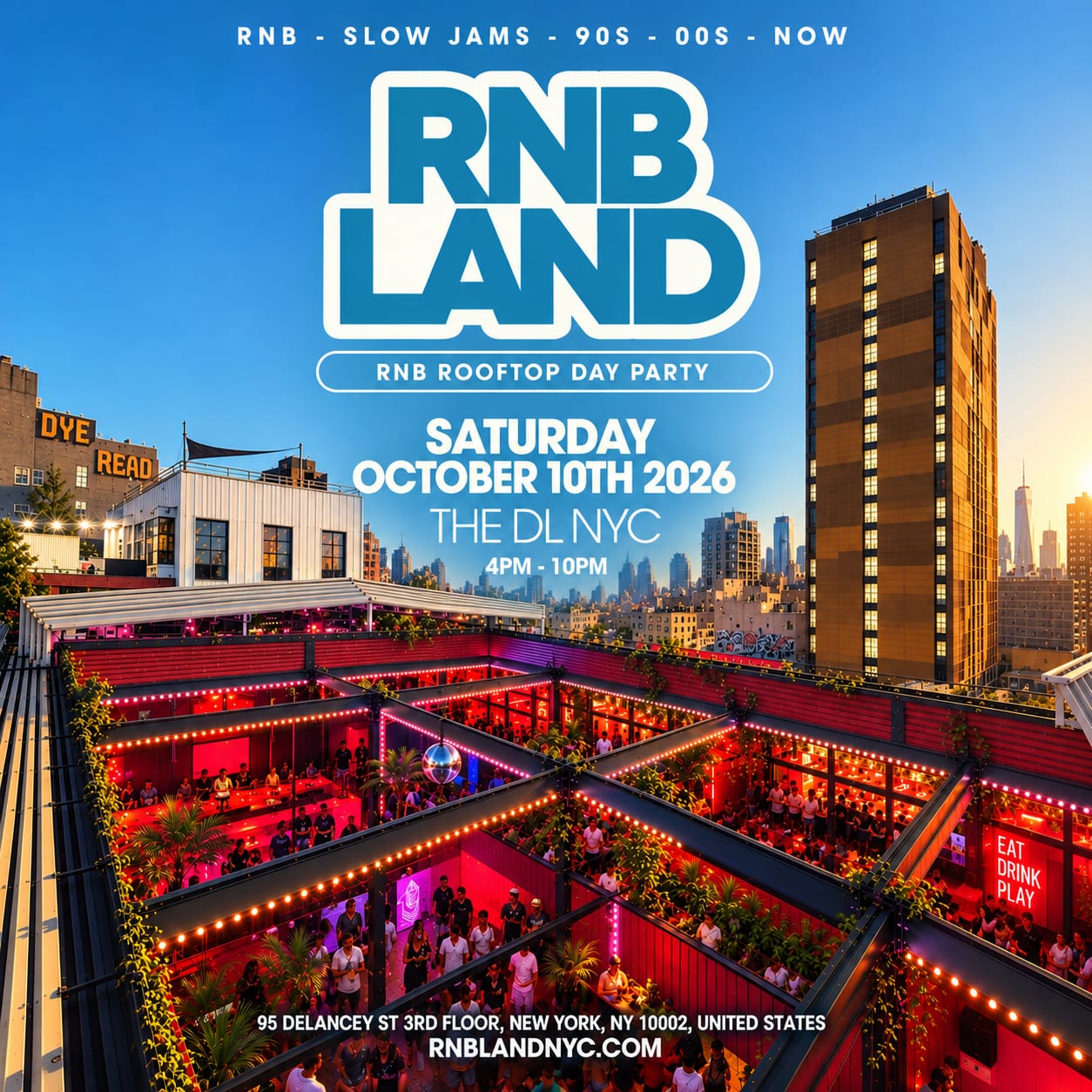 RNBLAND NYC - NYC's Biggest RnB Rooftop Day Party flyer