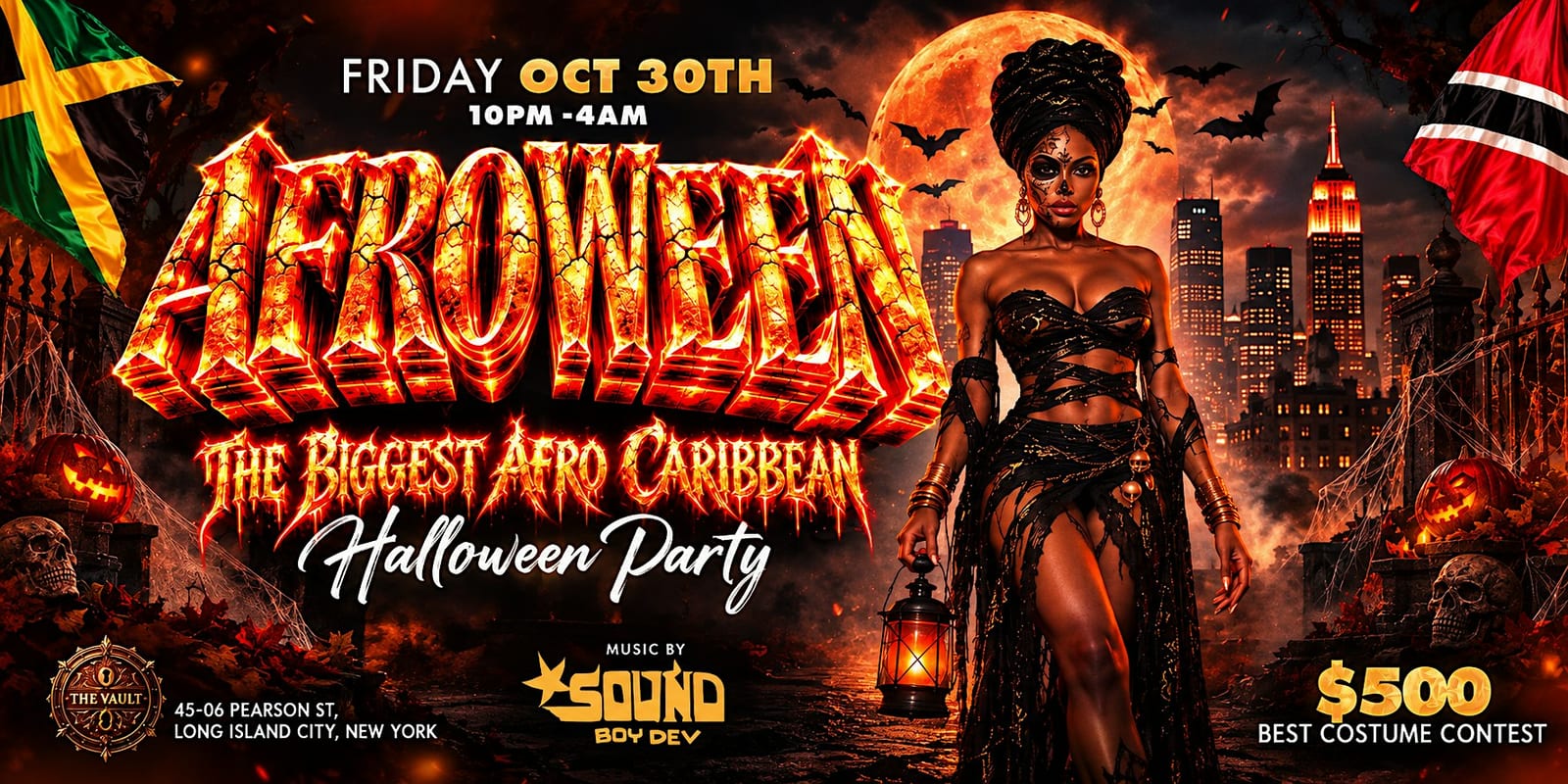 AFROWEEN: Afro-Caribbean Halloween Party flyer
