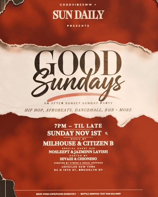 GOOD Sundays Residency flyer