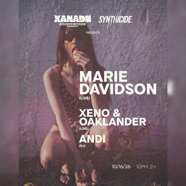 Marie Davidson (LIVE), Xeno & Oaklander (LIVE), Andi (DJ Set) (concert) flyer