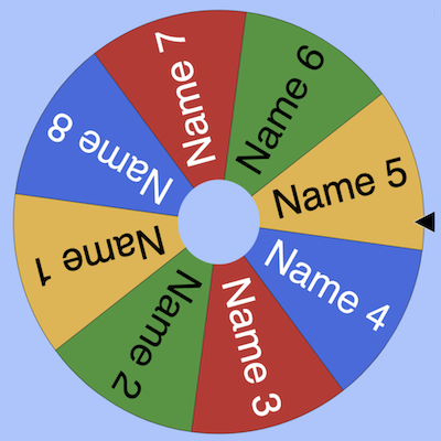 Spin names. Wheel of names.