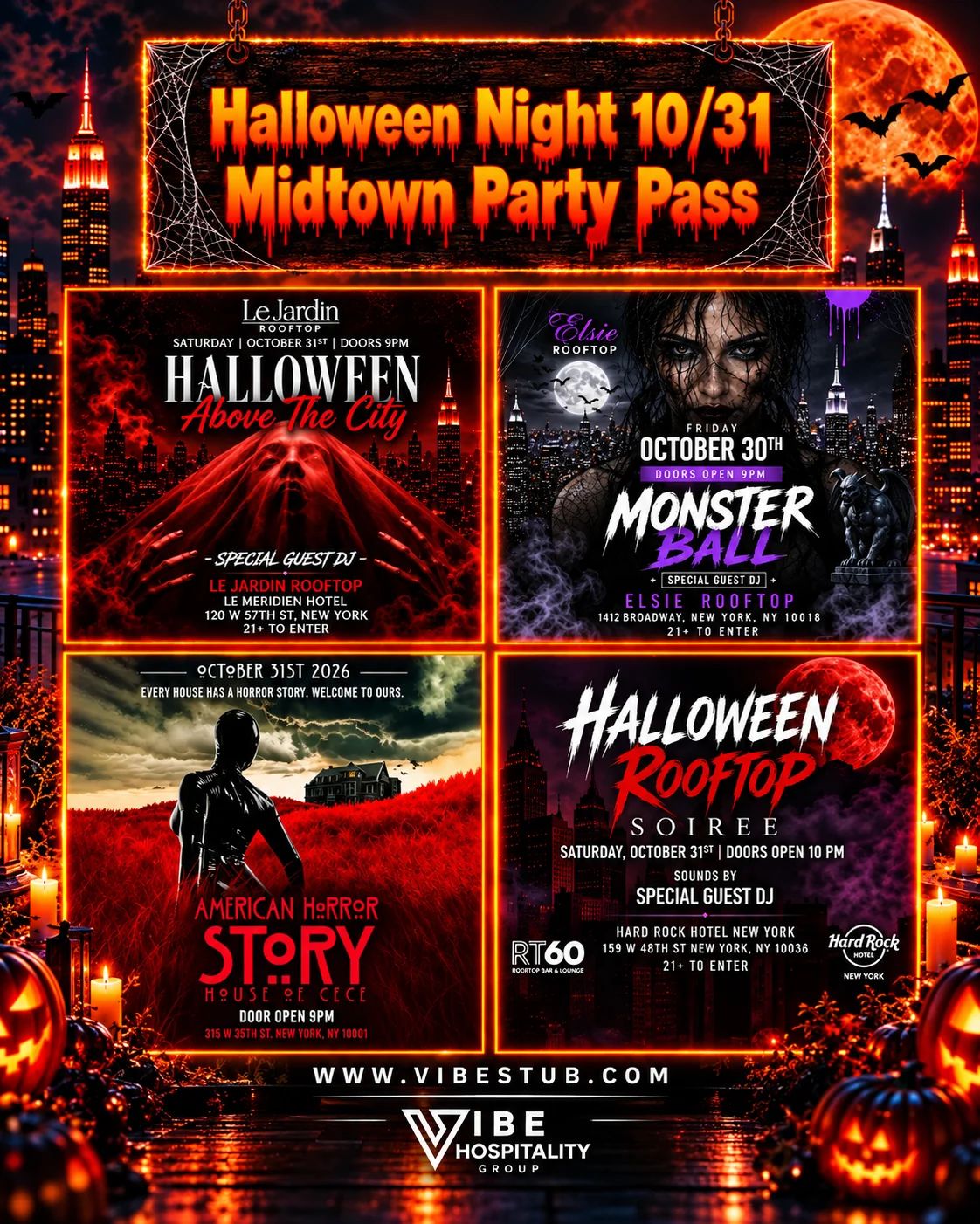 Halloween Rooftop Party Pass: 4 Rooftops, 1 Ticket at Elsie Rooftop