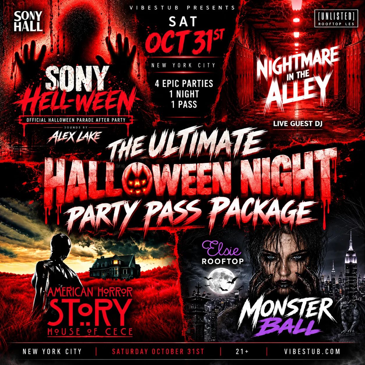 Halloween Night Party Pass: 4 Parties, 1 Ticket at Elsie Rooftop