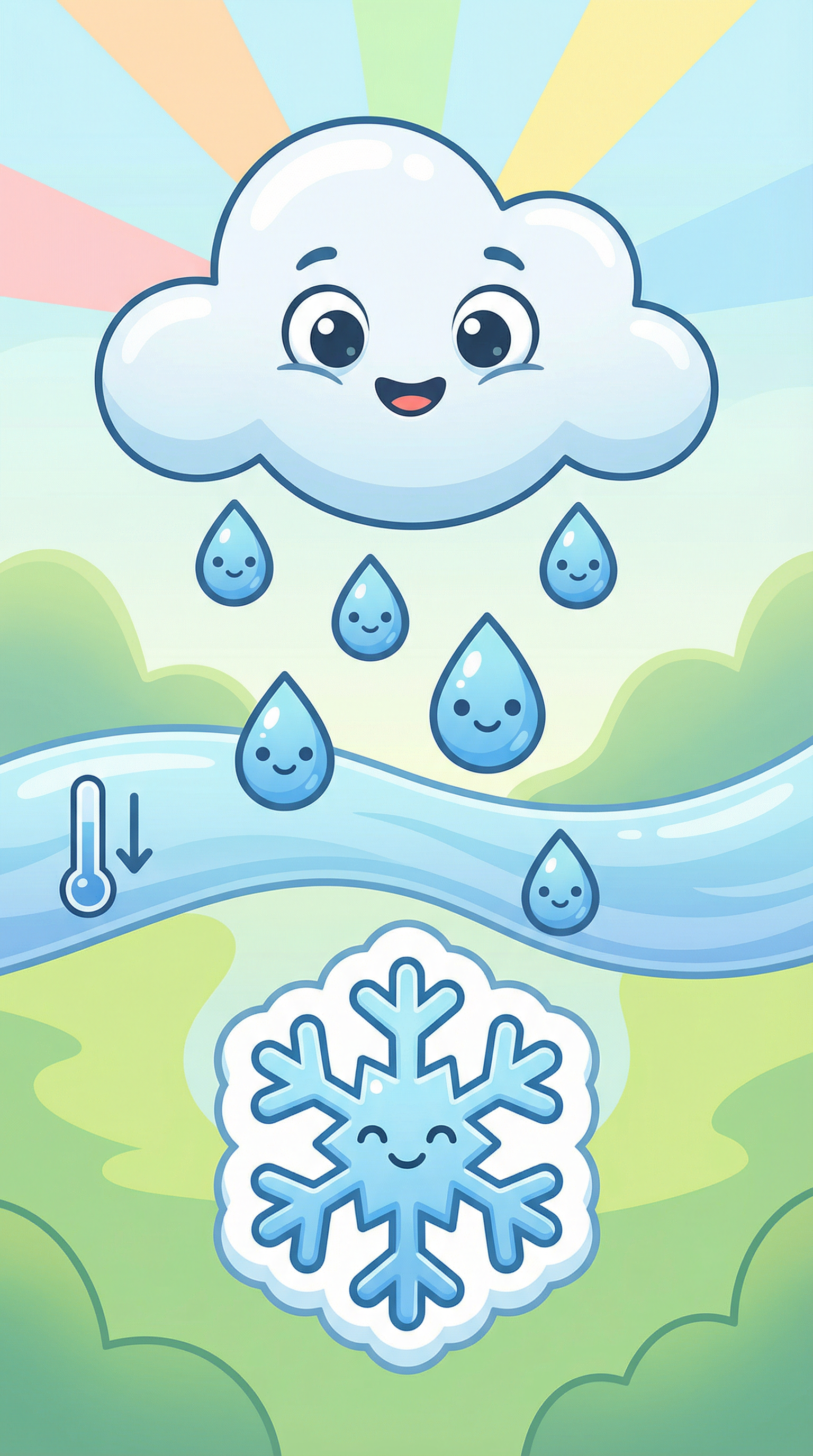 How does rain turn into snow?