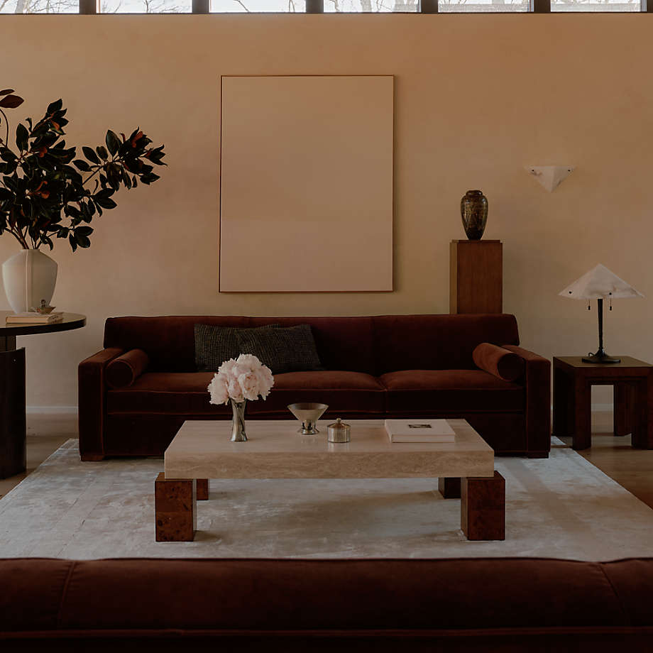 Dualité Travertine Coffee Table by Athena Calderone