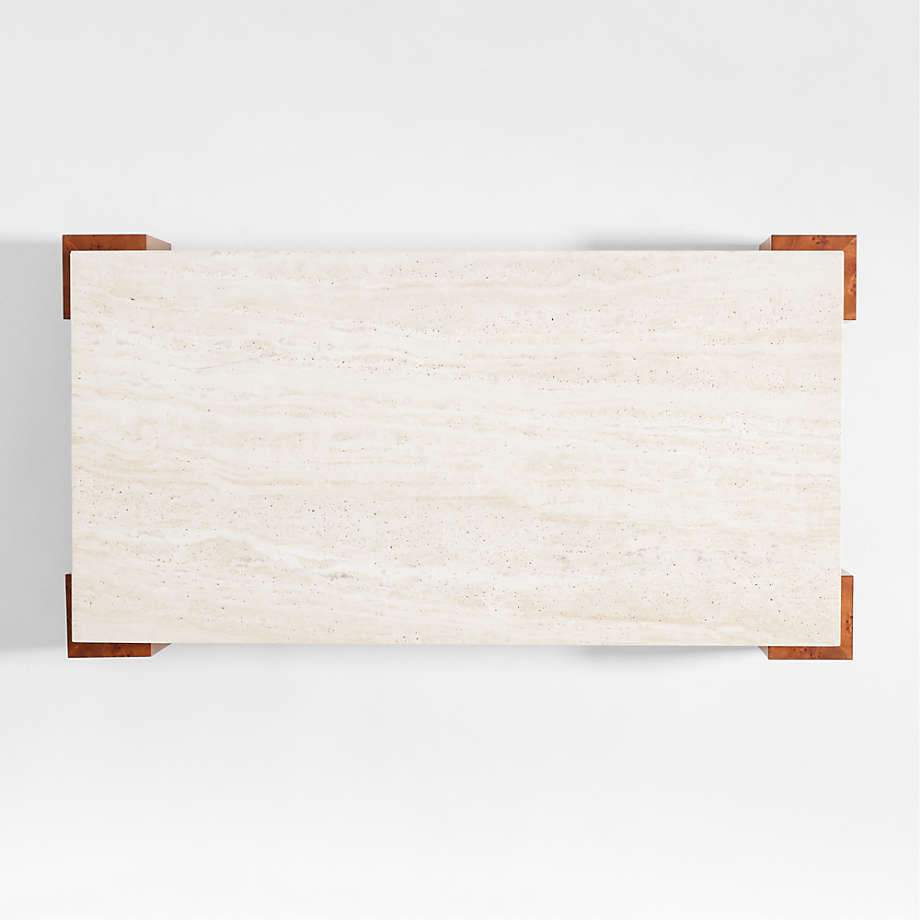 Dualité Travertine Coffee Table by Athena Calderone