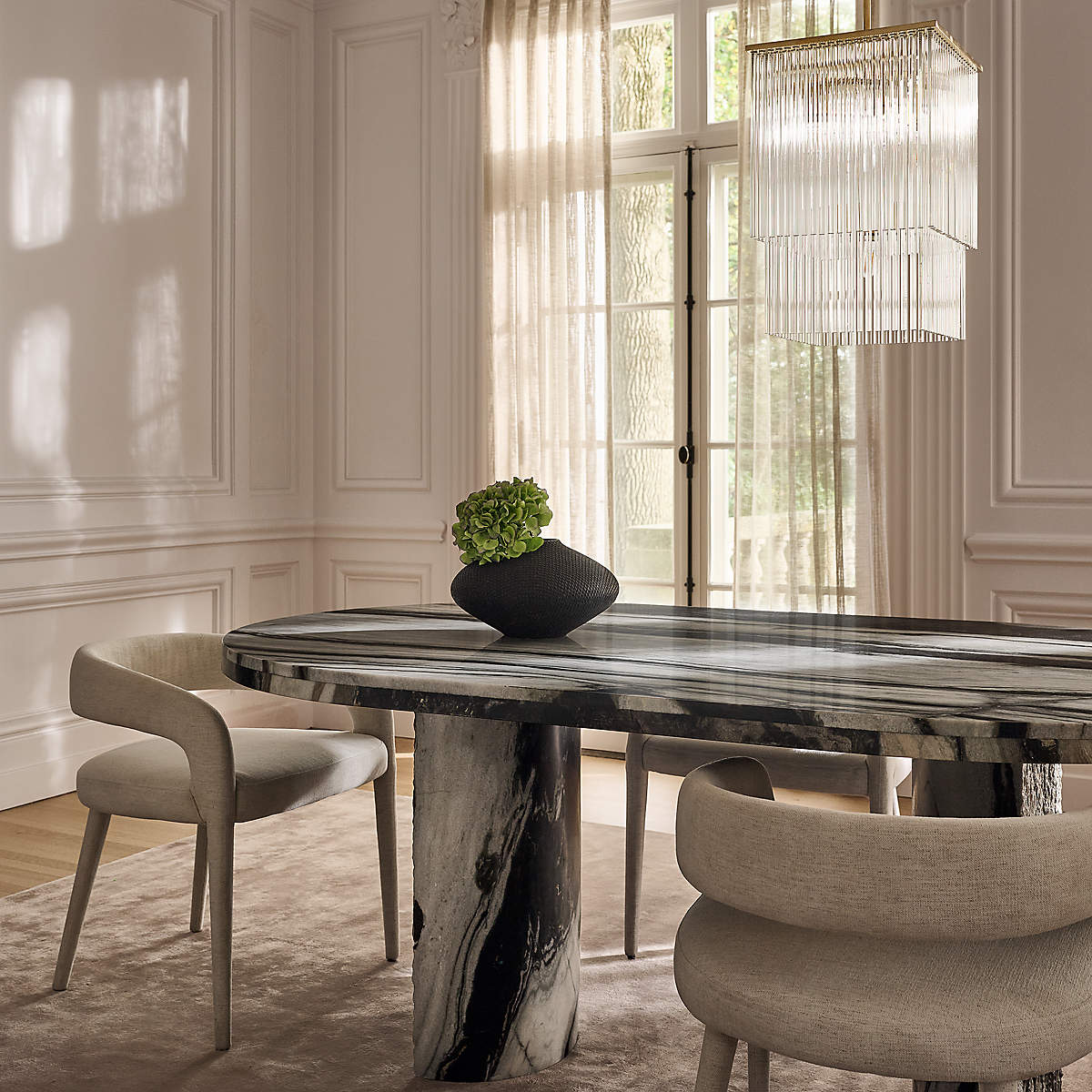 Julius Oval Marble Dining Table by Brett Beldock