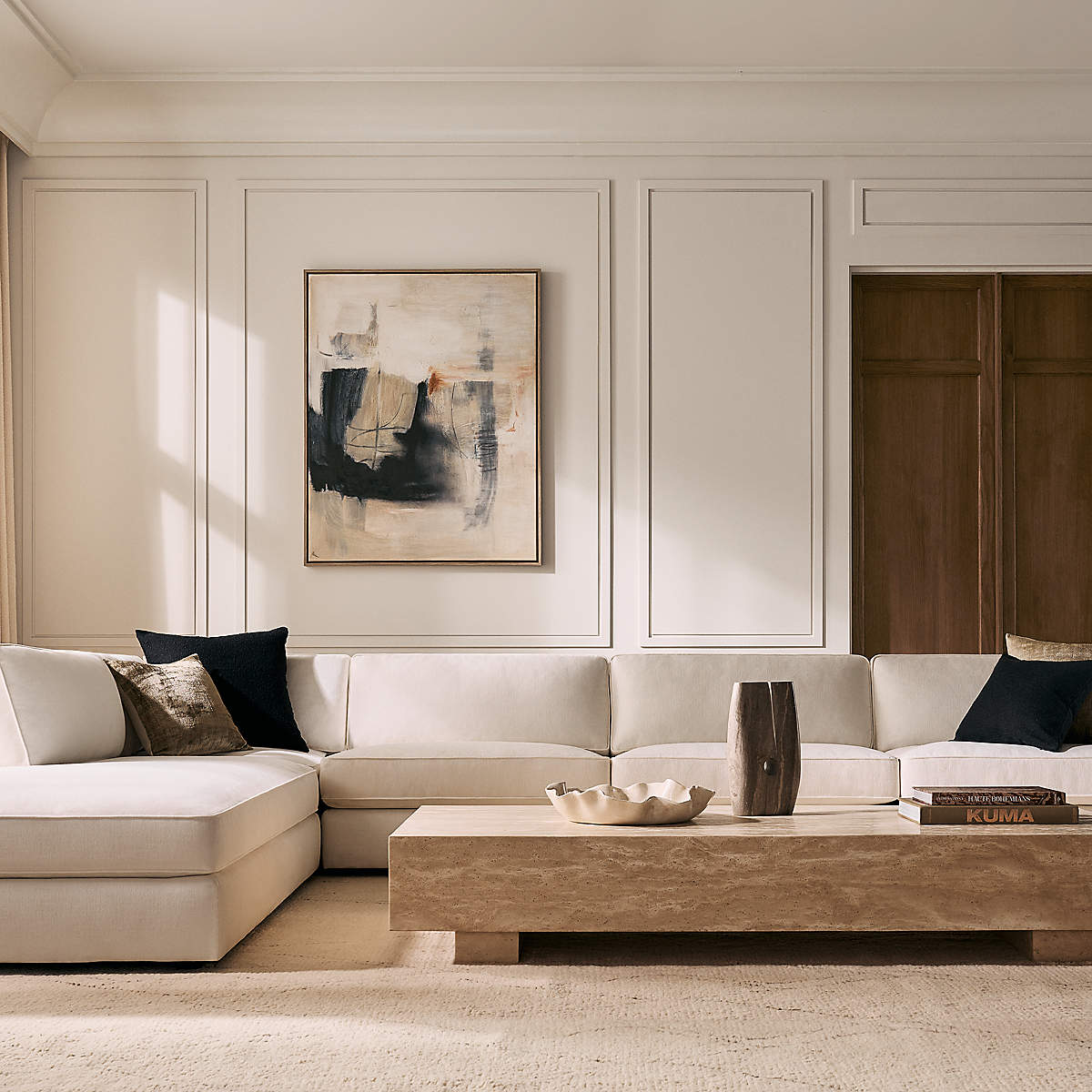 Enyo Travertine Coffee Table by Ceci Thomspon