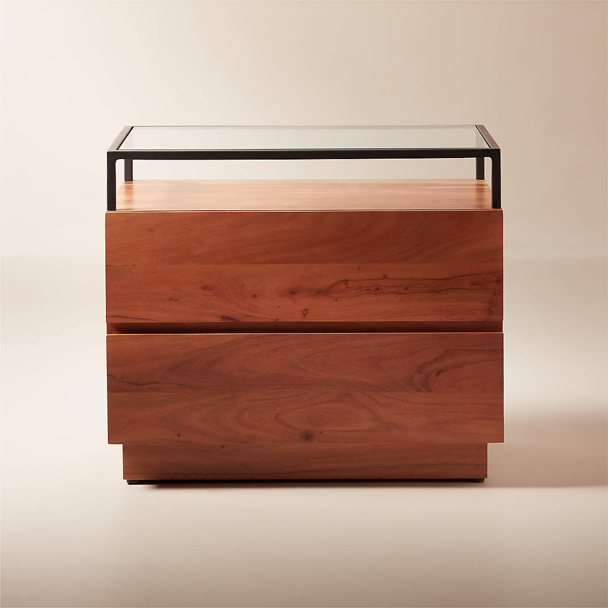 Lawson Nightstand with Glass Top