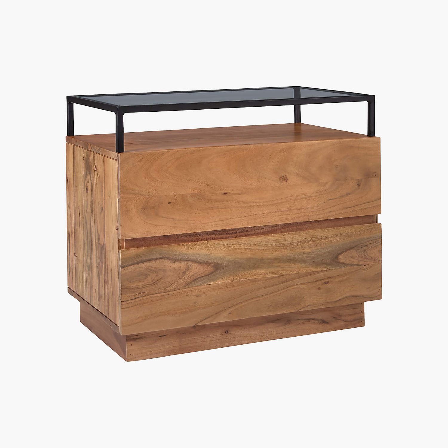 Lawson Nightstand with Glass Top