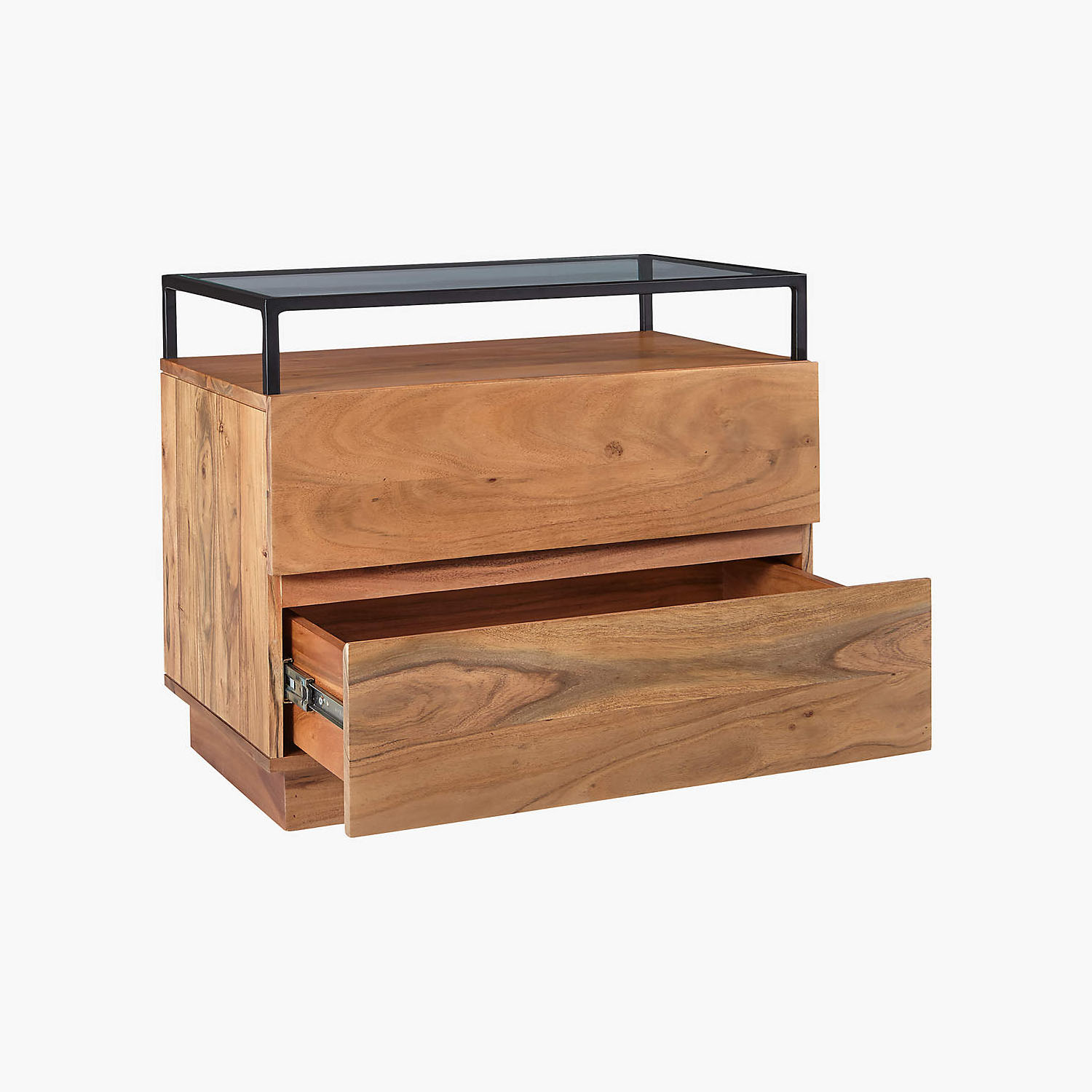 Lawson Nightstand with Glass Top