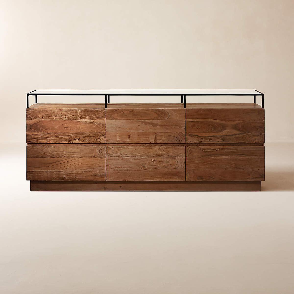 Lawson Drawer Dresser with Glass Top