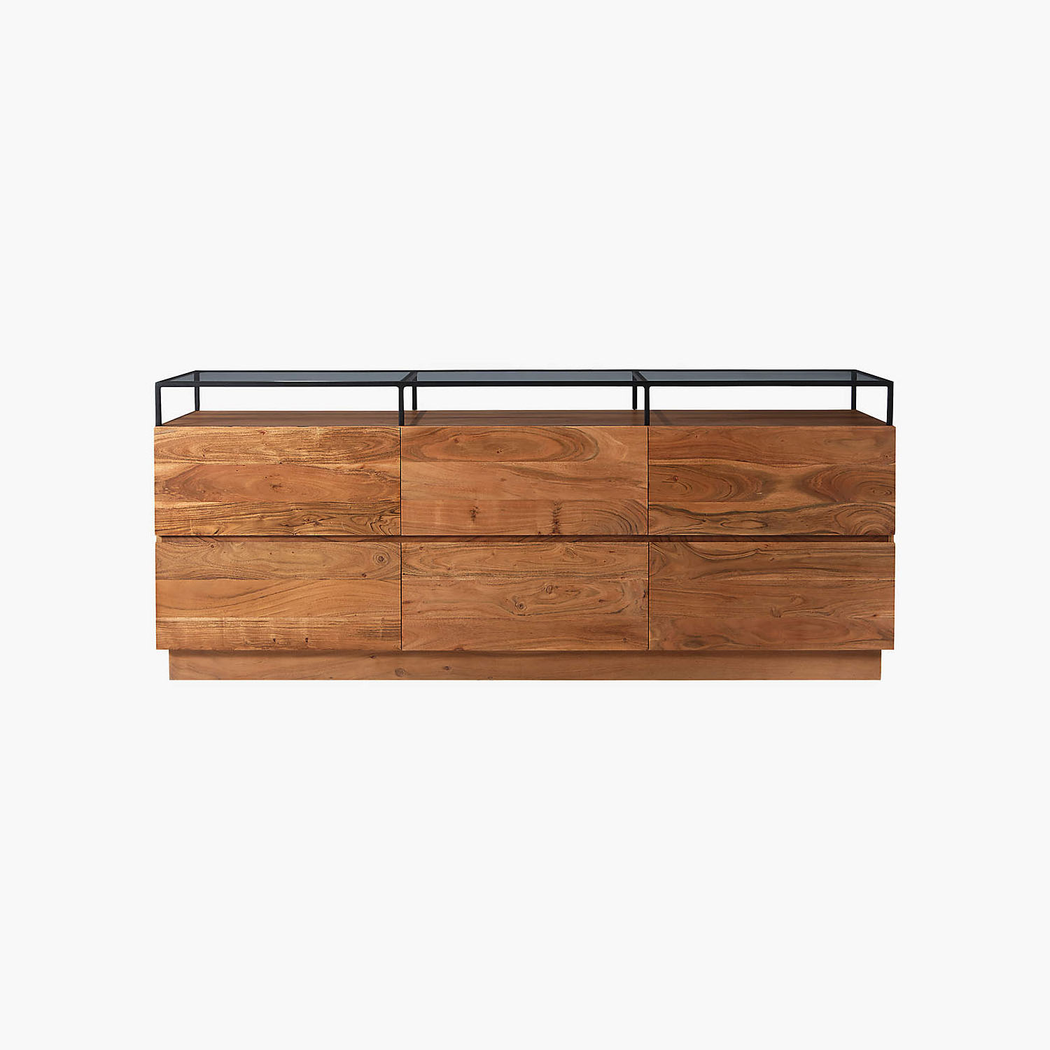 Lawson Drawer Dresser with Glass Top