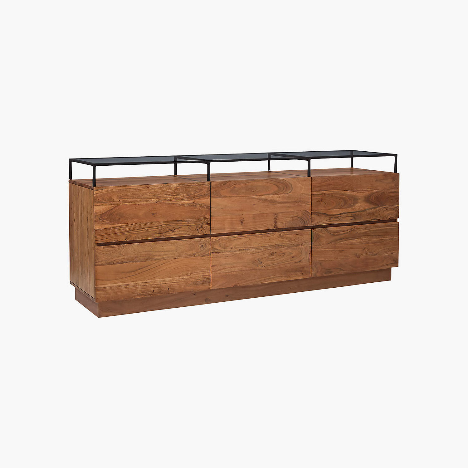 Lawson Drawer Dresser with Glass Top