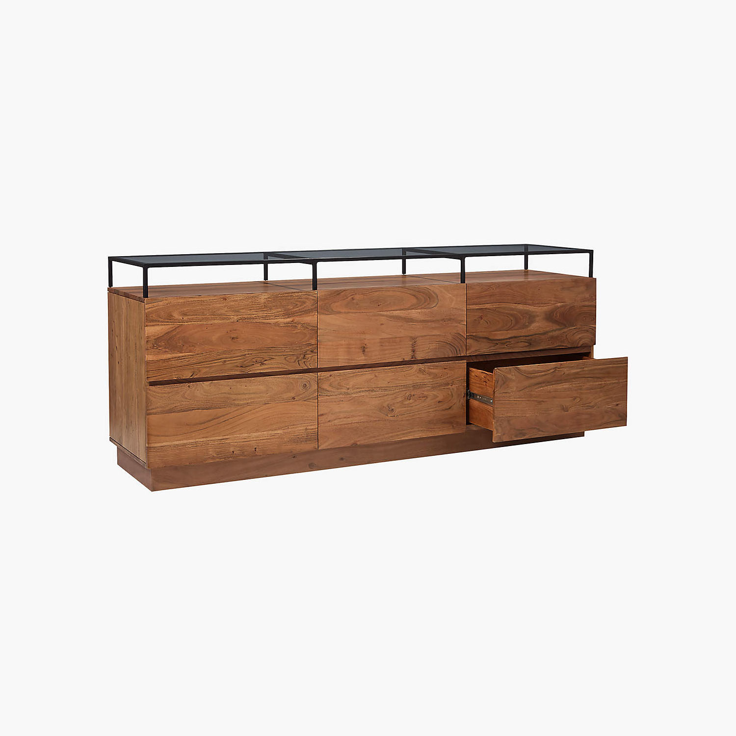 Lawson Drawer Dresser with Glass Top