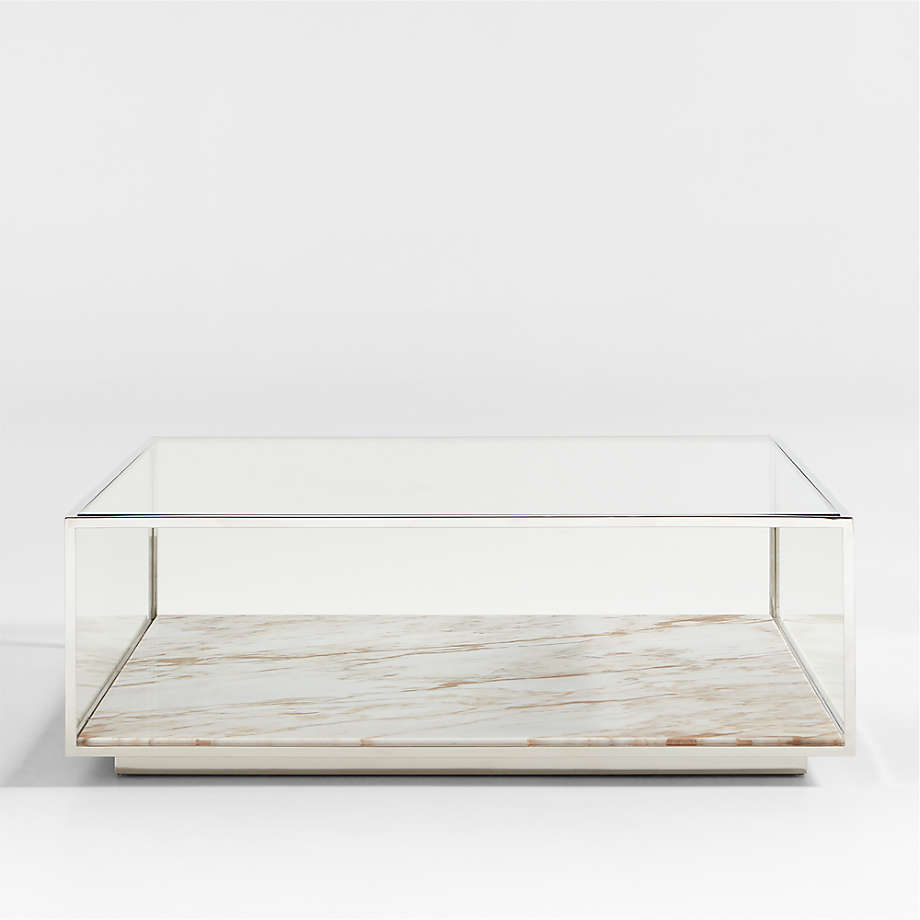 Modernist Coffee Table with Marble Shelf
