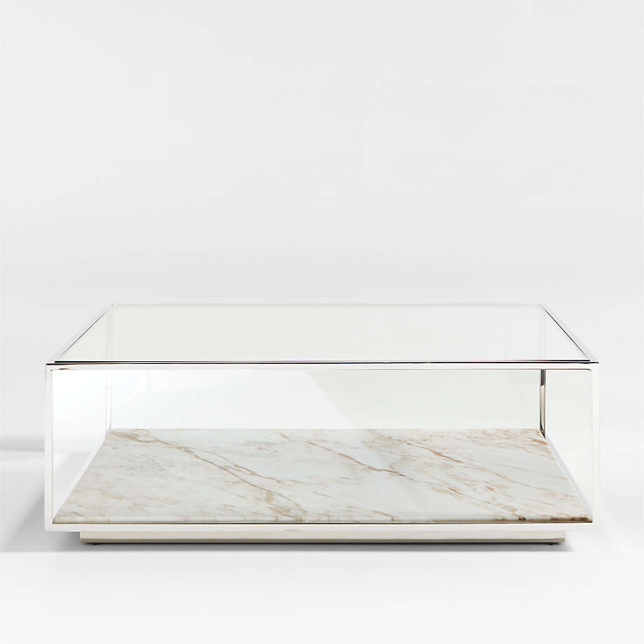 Modernist Coffee Table with Marble Shelf