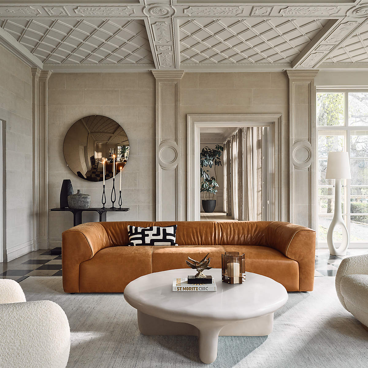 Rodez Saddle Leather Sofa by Evan Jerry