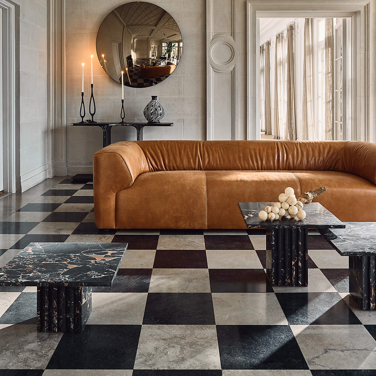 Rodez Saddle Leather Sofa by Evan Jerry