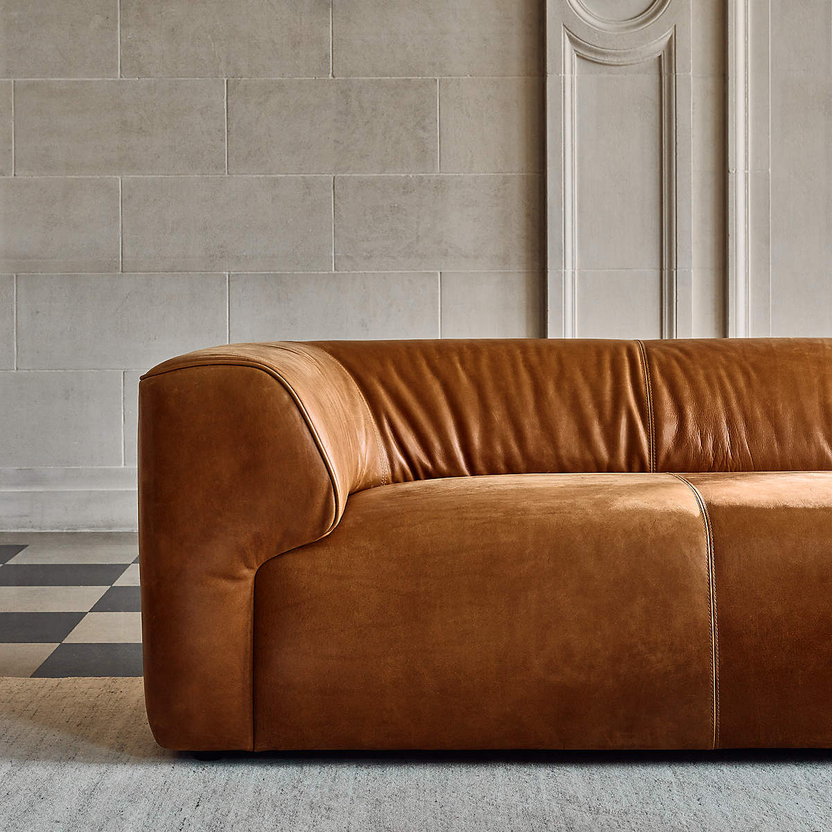 Rodez Saddle Leather Sofa by Evan Jerry