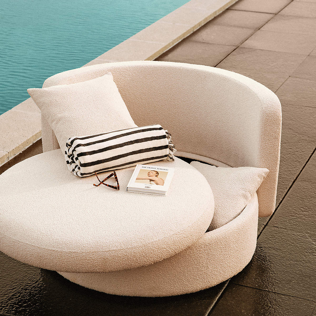 Lucie Outdoor Swivel Chair by Goncalo Campos