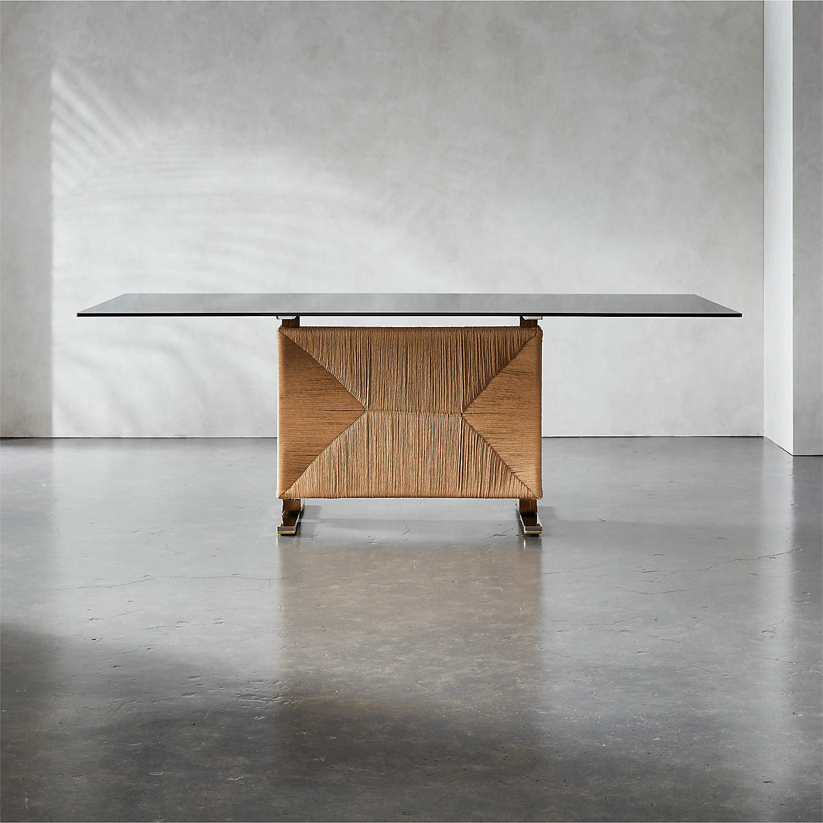 Steppe Smoke Glass Dining Table by Kravitz Design