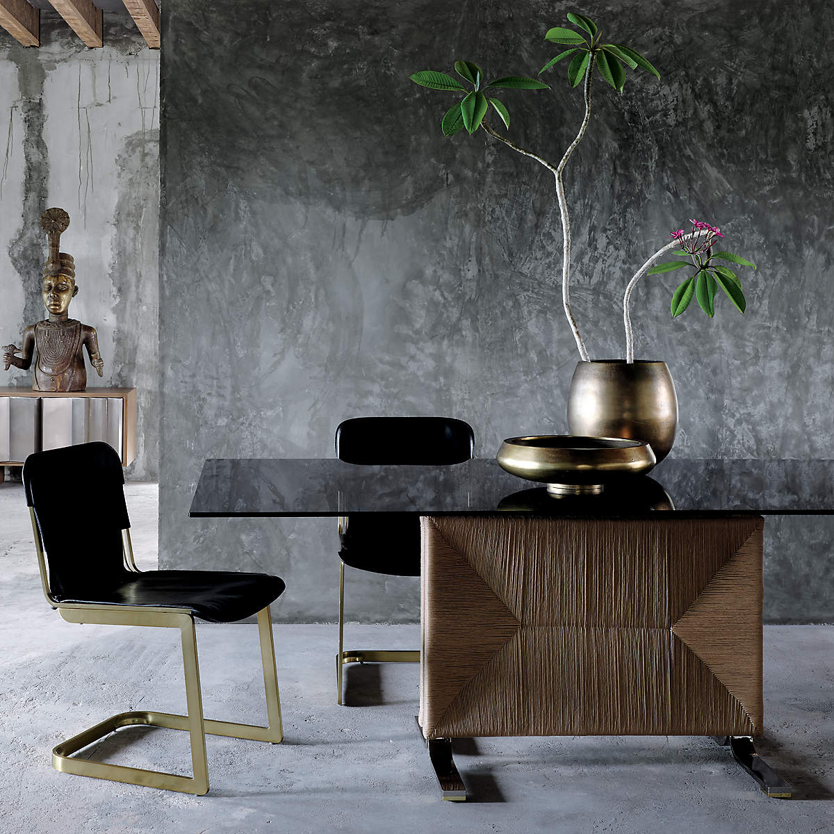 Steppe Smoke Glass Dining Table by Kravitz Design