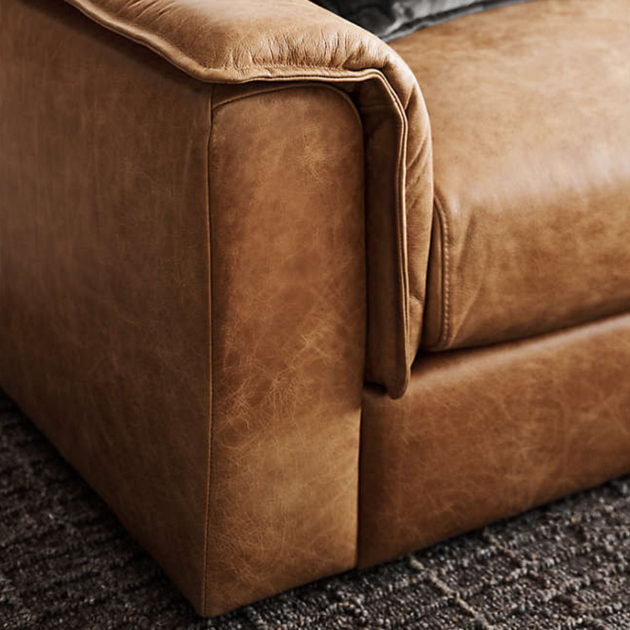 Wythe Leather Deep Seat Sofa