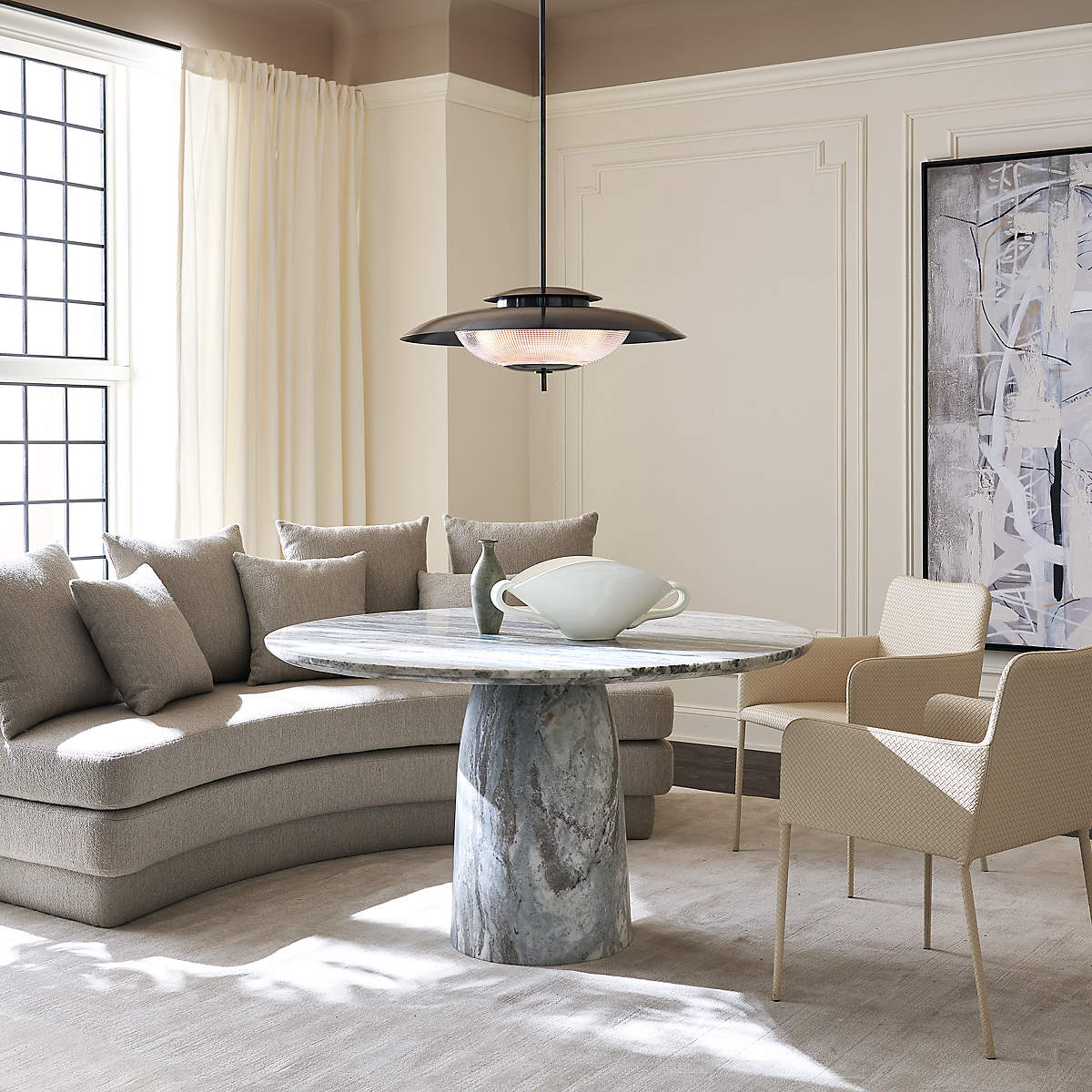 Babylon Marble Round Dining Table by Mermelada Estudio