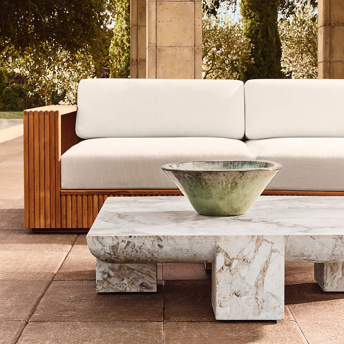 Topia Teak Outdoor Sectional Sofa by Mermelada Estudio