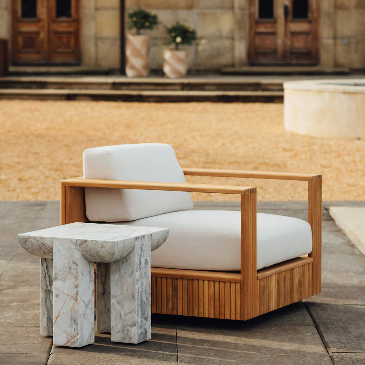 Topia Teak Outdoor Swivel Chair by Mermelada Estudio