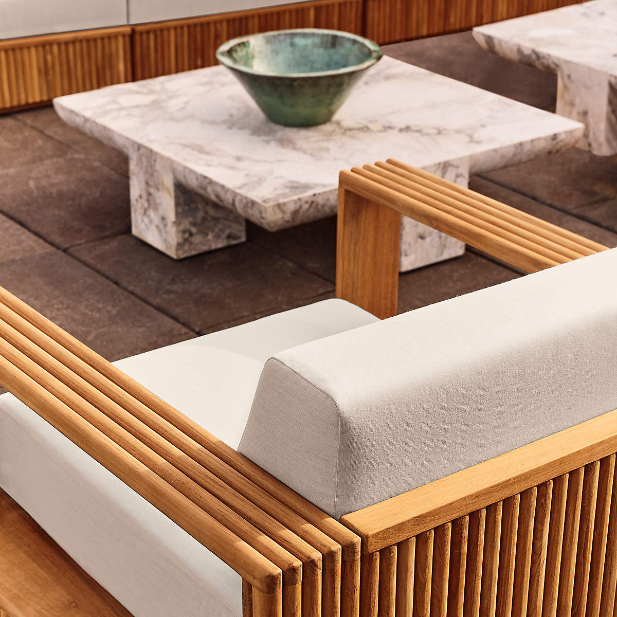 Topia Teak Outdoor Swivel Chair by Mermelada Estudio